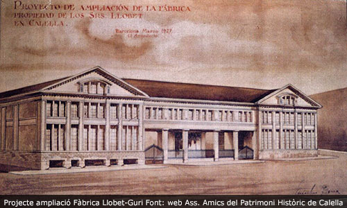 Projecte d'ampliació de la fàbrica Llobet i Guri 1927
